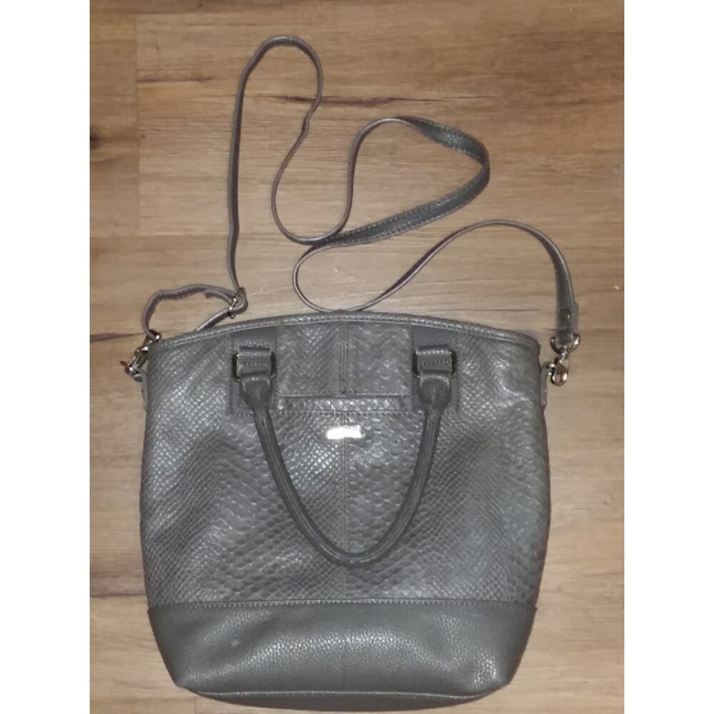 Jewell Handbag Thirty-One Cross Body Grey Snake Skin  Loaded with Pockets